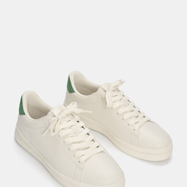 Original Pull&Bear Sneaker low  bej deschis / verde