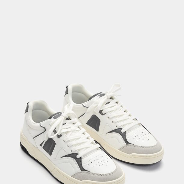 Pull&Bear Sneaker low  gri / gri închis / alb preţ