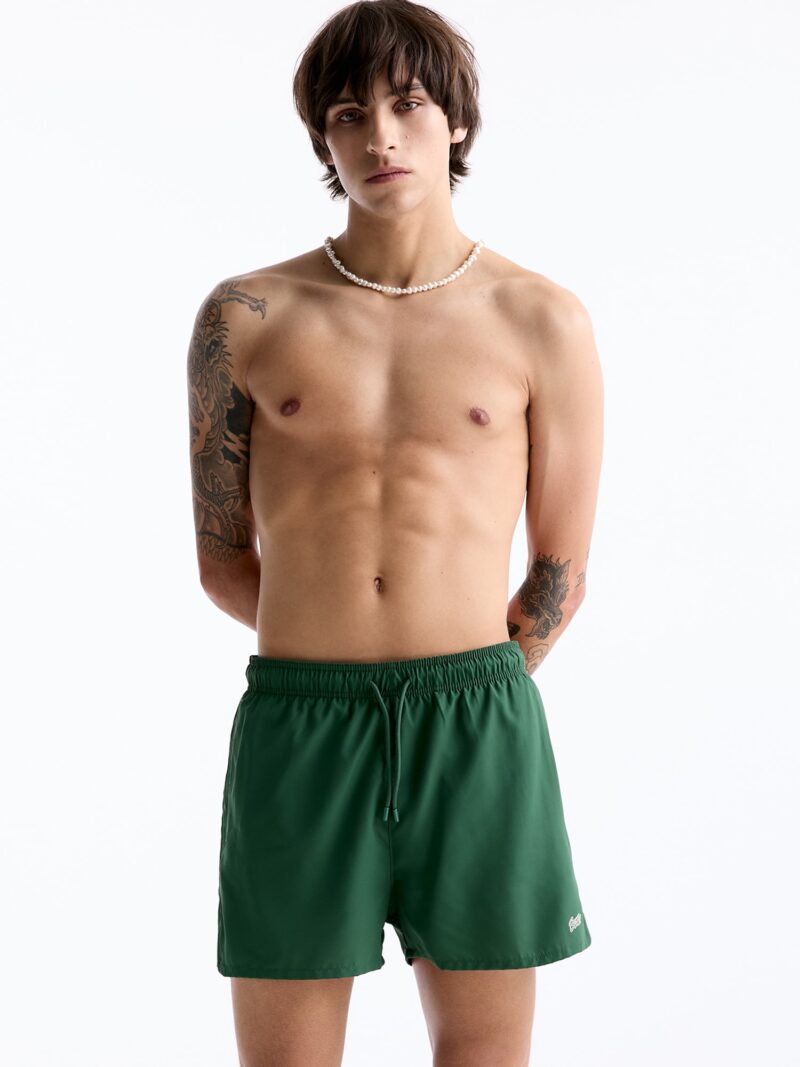 Pull&Bear Șorturi de baie  gri deschis / verde / alb