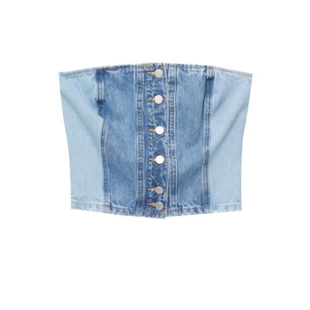 Pull&Bear Top  albastru denim / albastru deschis