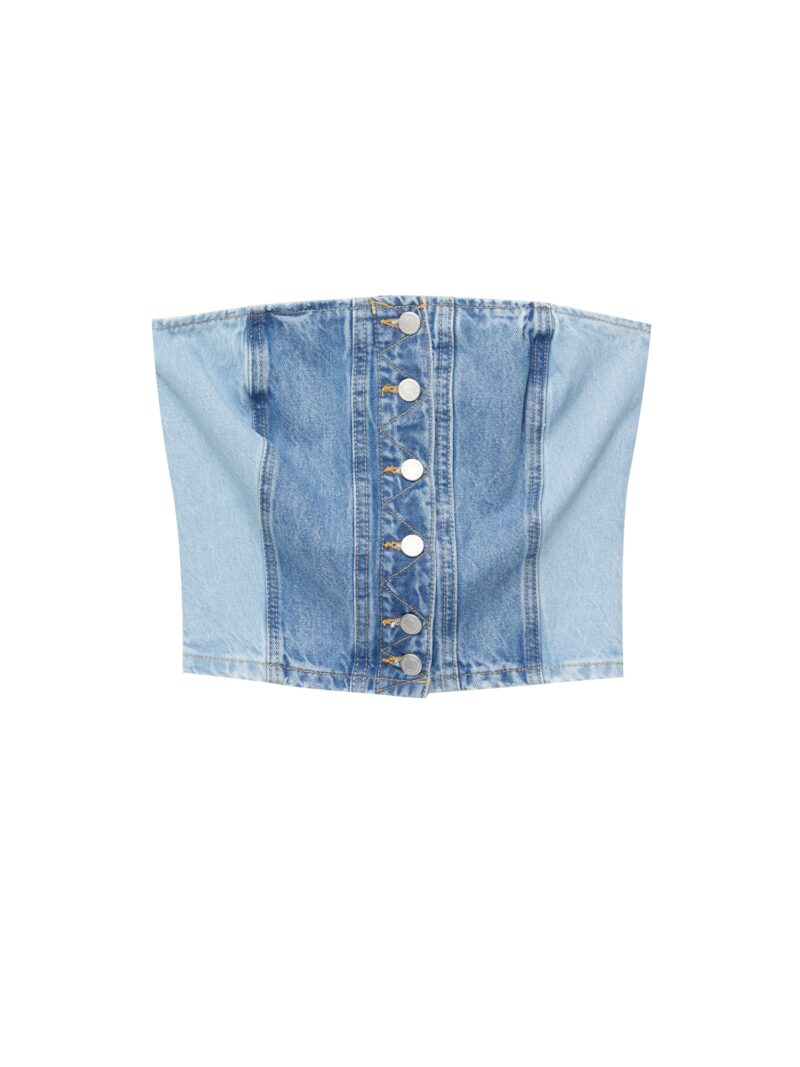 Pull&Bear Top  albastru denim / albastru deschis