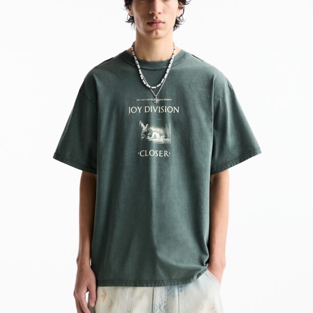 Pull&Bear Tricou  bej deschis / verde