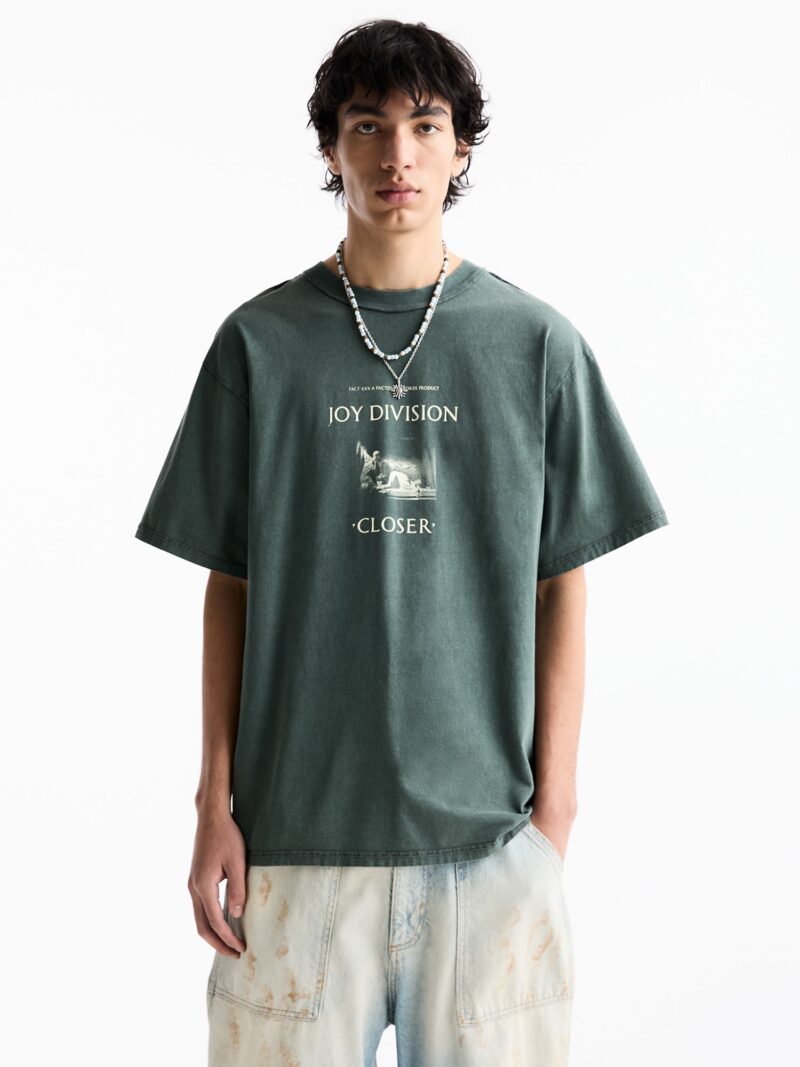 Pull&Bear Tricou  bej deschis / verde