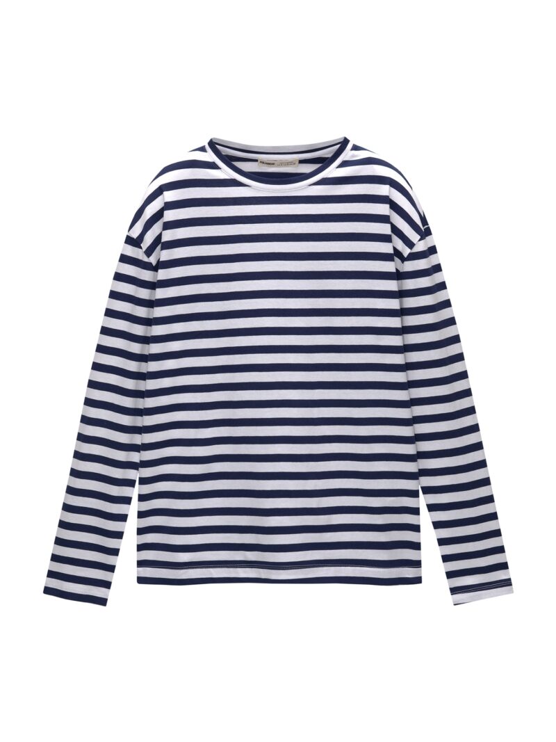 Pull&Bear Tricou  bleumarin / alb