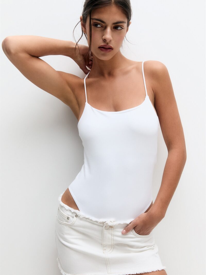 Pull&Bear Tricou body  alb preţ