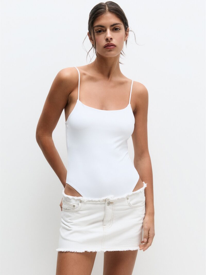 Pull&Bear Tricou body  alb