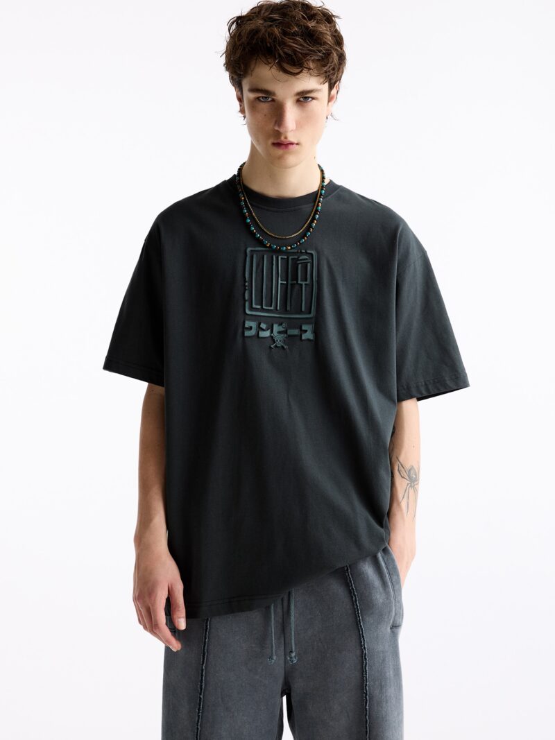 Pull&Bear Tricou  gri / gri grafit / verde jad / alb