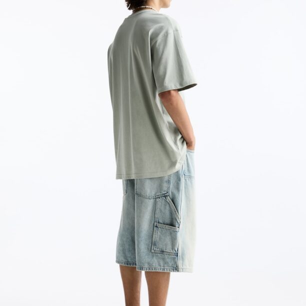 Pull&Bear Tricou  kaki / verde pastel / alb preţ