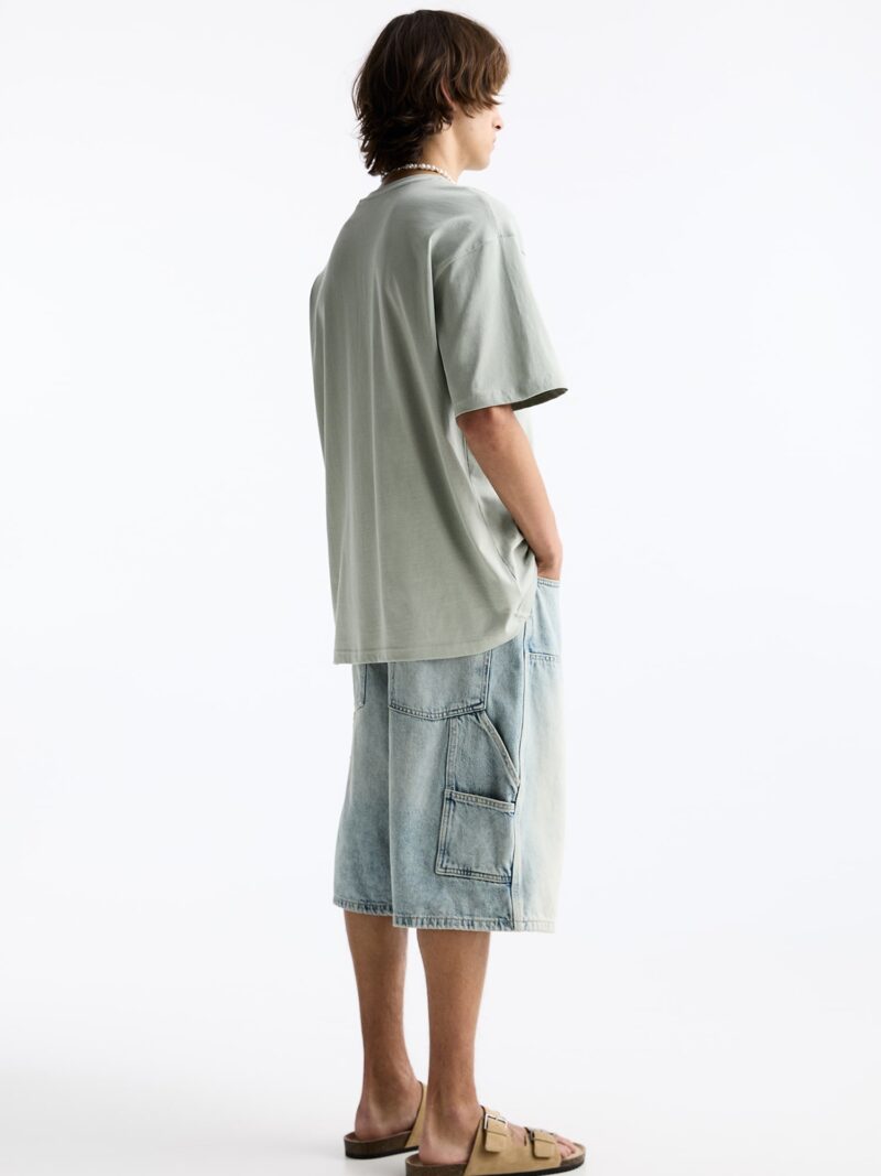 Pull&Bear Tricou  kaki / verde pastel / alb preţ