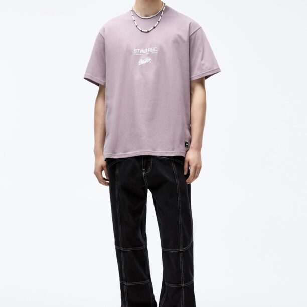 Cumpăra Pull&Bear Tricou  mauve / alb