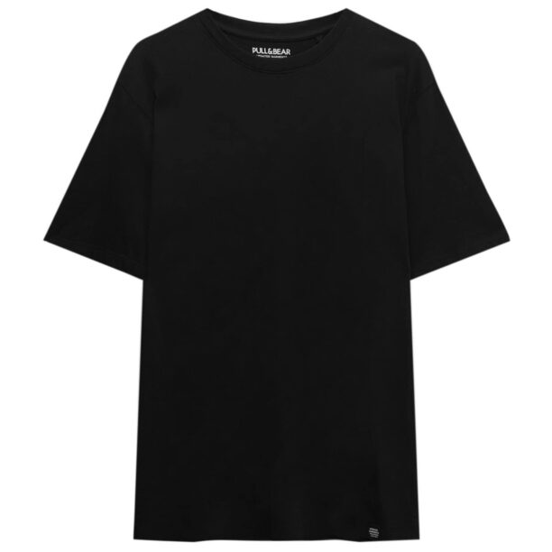 Pull&Bear Tricou  negru / alb