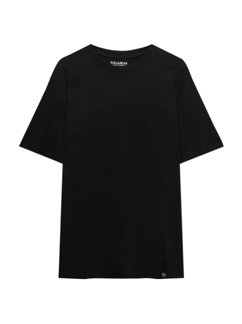 Pull&Bear Tricou  negru / alb