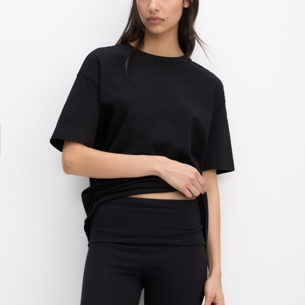 Pull&Bear Tricou  negru / alb