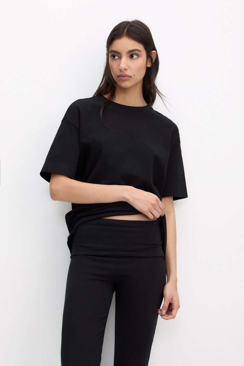 Pull&Bear Tricou  negru / alb