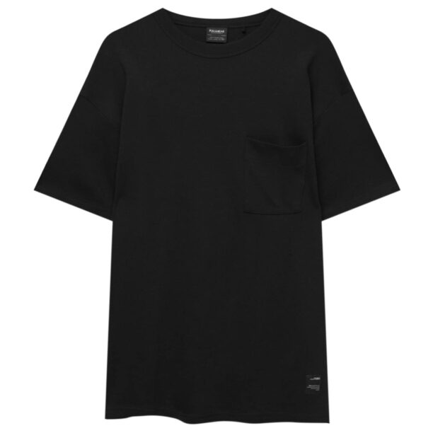 Pull&Bear Tricou  negru / alb