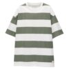 Pull&Bear Tricou  verde amestecat / alb