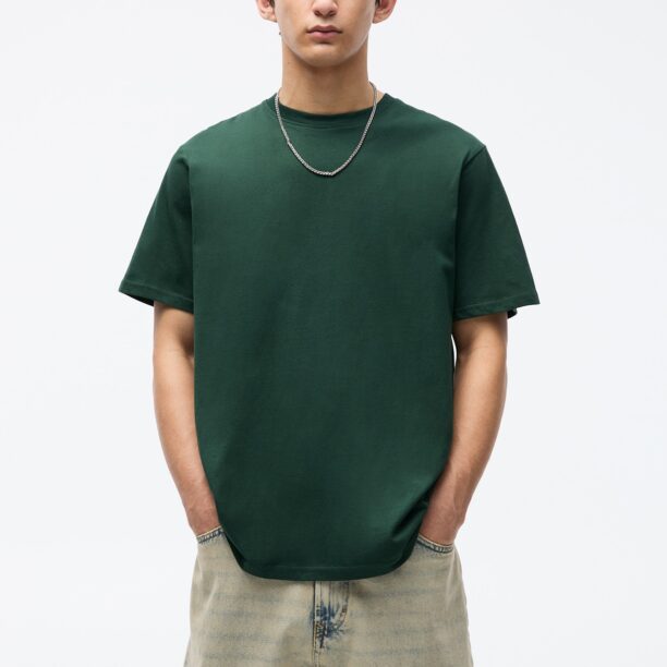 Pull&Bear Tricou  verde închis / negru / alb