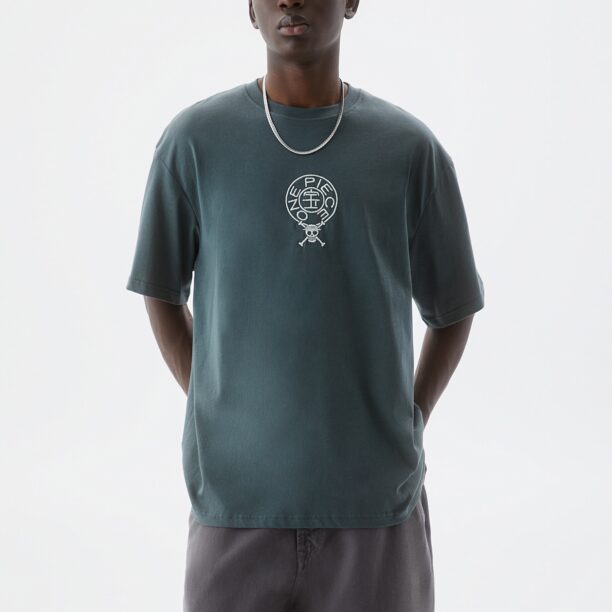 Pull&Bear Tricou  verde mentă / verde pin / verde pastel / alb