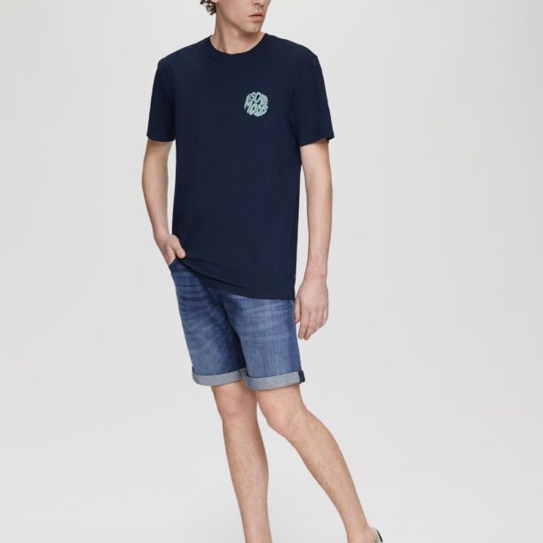 QS Tricou  bleumarin / verde deschis