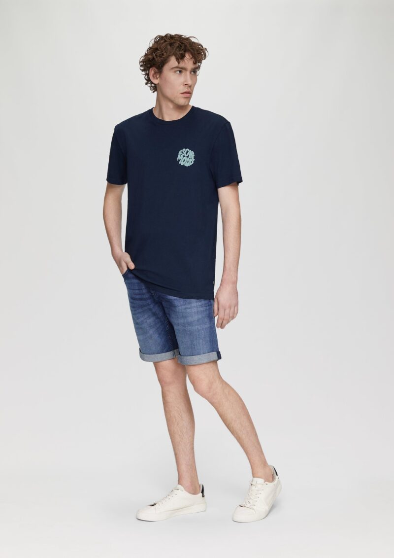 QS Tricou  bleumarin / verde deschis