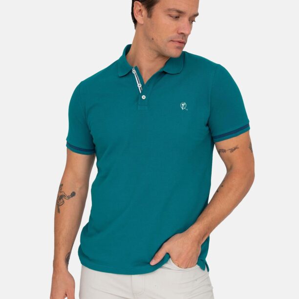 RAME Tricou  bleumarin / verde petrol / alb