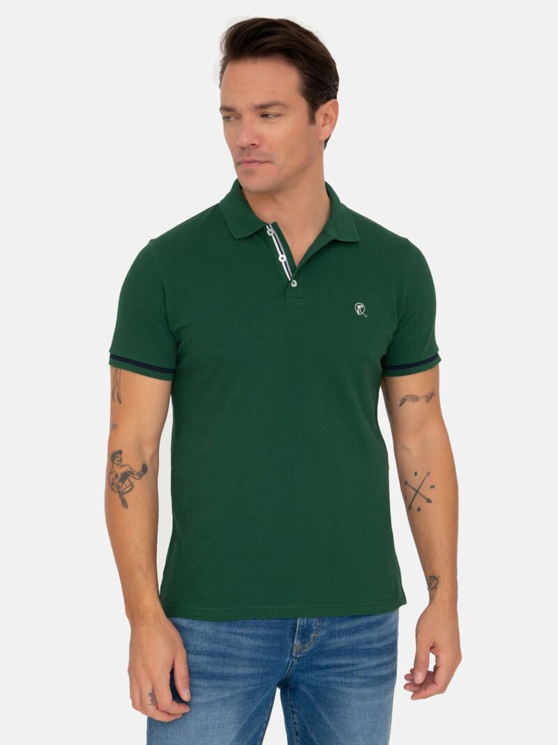 RAME Tricou  verde pin / alb