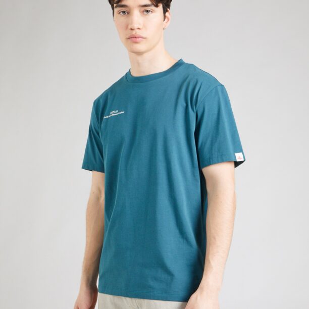 REPLAY Tricou  verde petrol / alb