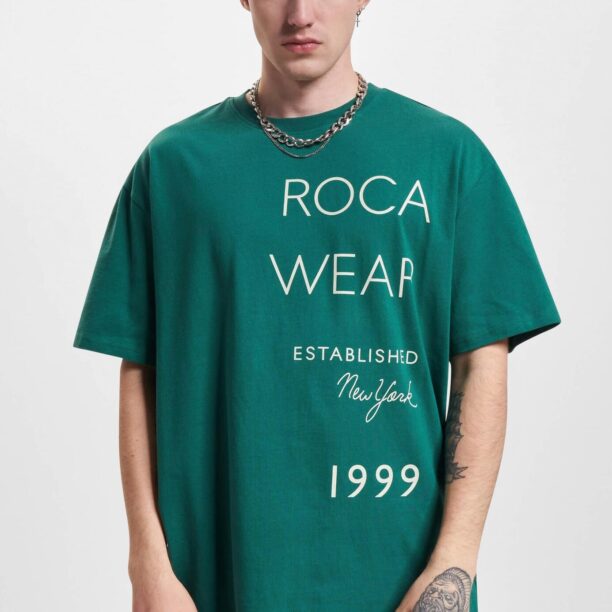 Preţ ROCAWEAR Tricou 'ExcuseMe'  verde / alb