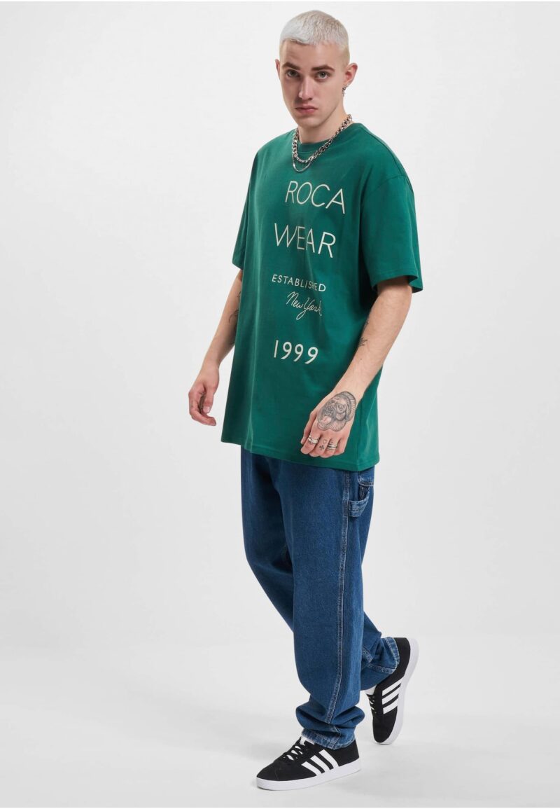 Original ROCAWEAR Tricou 'ExcuseMe'  verde / alb