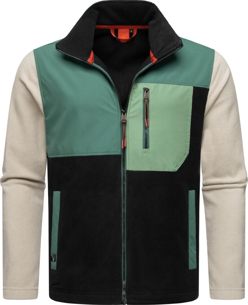 Ragwear Jachetă  fleece 'Flettcher'  bej / verde / negru