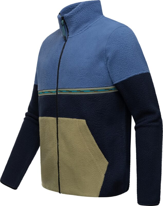 Ragwear Jachetă  fleece 'Lonndy'  albastru / bleumarin / verde / negru