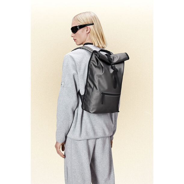 Original Rains Rolltop Rucksack Metallic Grey