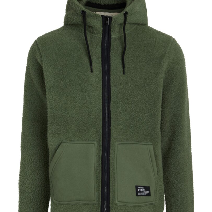 Redefined Rebel Jachetă  fleece 'Elmer'  verde