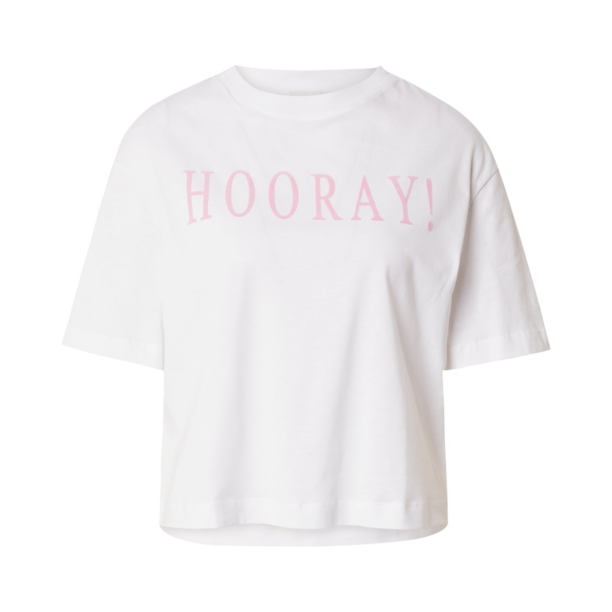 Rich & Royal Tricou 'Hooray!'  roz / alb