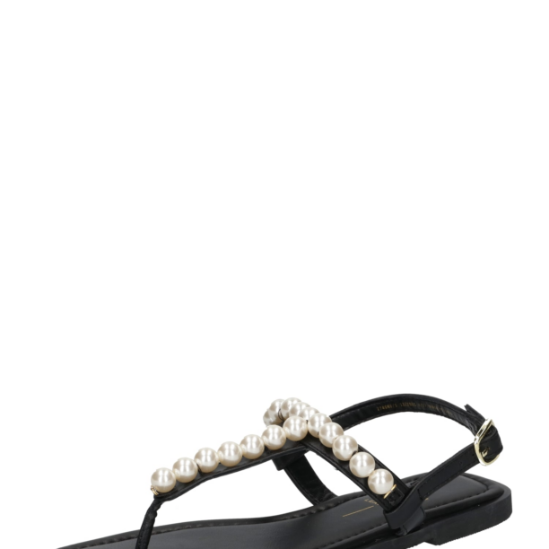 River Island Flip-flops 'THONG'  negru / alb perlat