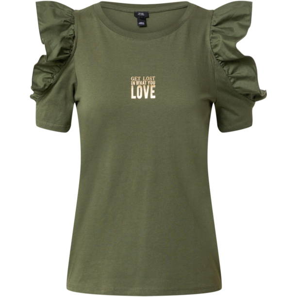 River Island Tricou 'LOVE'  auriu / oliv