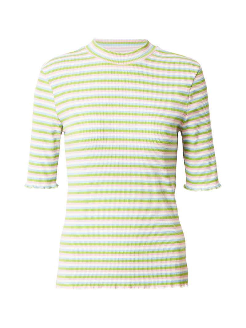 SELECTED FEMME Tricou 'Anna'  verde deschis / alb