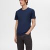 SELECTED HOMME Tricou 'SLHRoland'  bleumarin / negru / alb