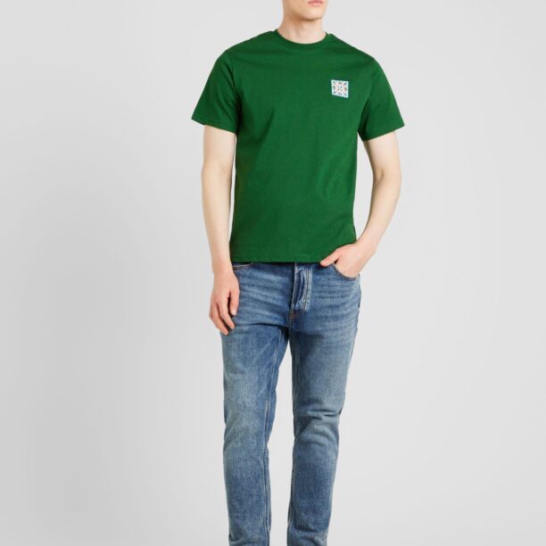 SELECTED HOMME Tricou 'SLHTATE'  bej / bleumarin / albastru deschis / verde închis