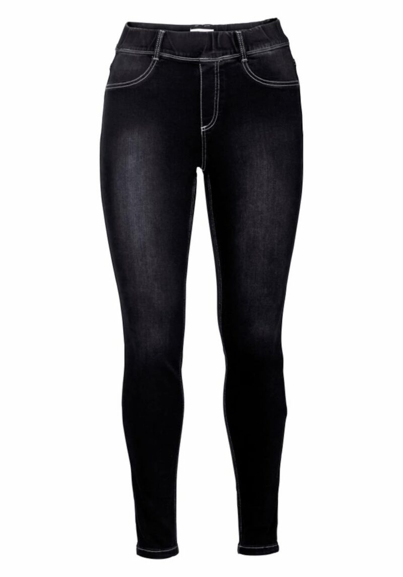 SHEEGO Jeggings 'Die Biker'  negru denim