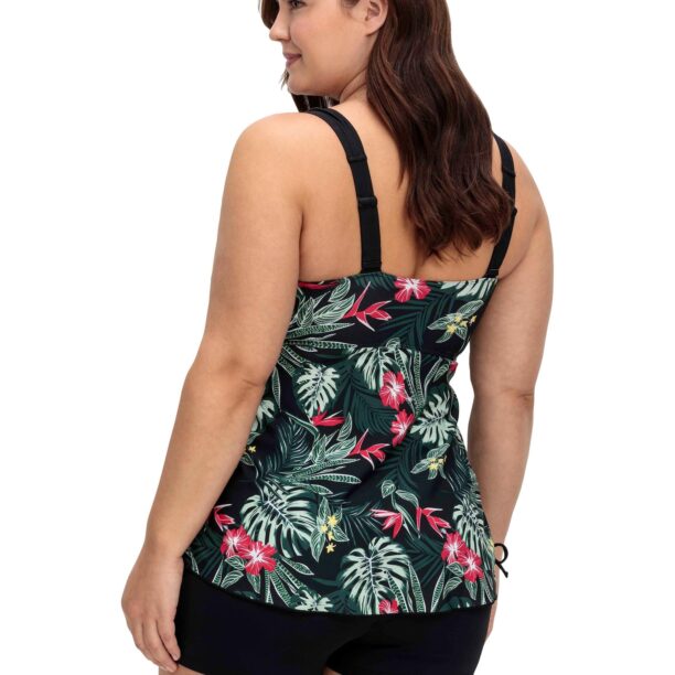 SHEEGO Tankini top  verde / negru / alb preţ