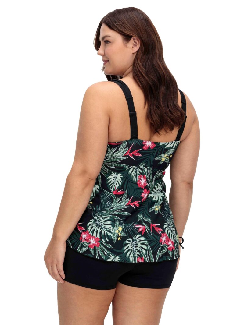 SHEEGO Tankini top  verde / negru / alb preţ