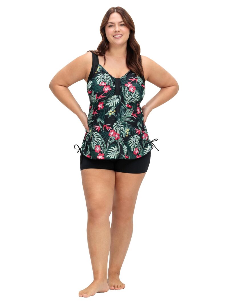 Preţ SHEEGO Tankini top  verde / negru / alb