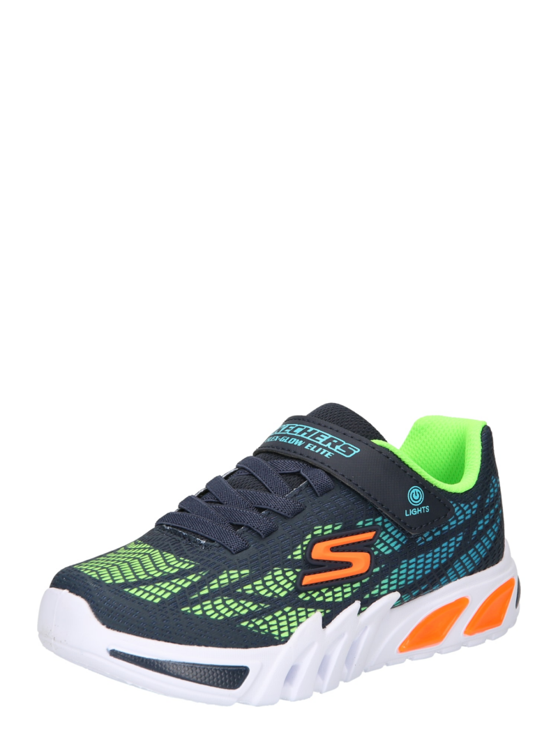 SKECHERS Sneaker 'Flex-Glow Elite - Vorlo'  turcoaz / albastru noapte / verde deschis / portocaliu