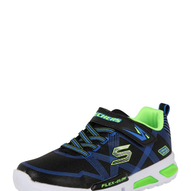 SKECHERS Sneaker 'Flex Glow'  albastru regal / verde kiwi / negru