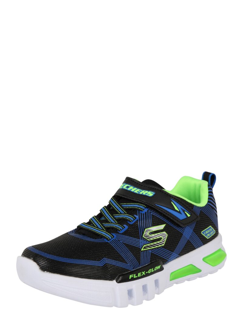 SKECHERS Sneaker 'Flex Glow'  albastru regal / verde kiwi / negru