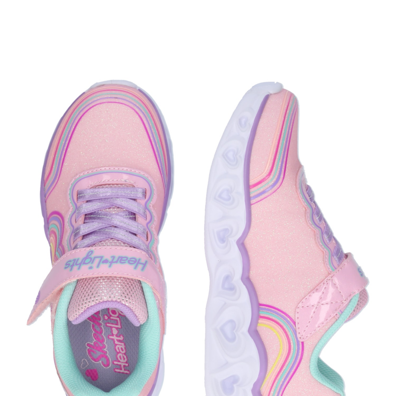 SKECHERS Sneaker 'HEART LIGHTS'  verde mentă / lila / roz / magenta