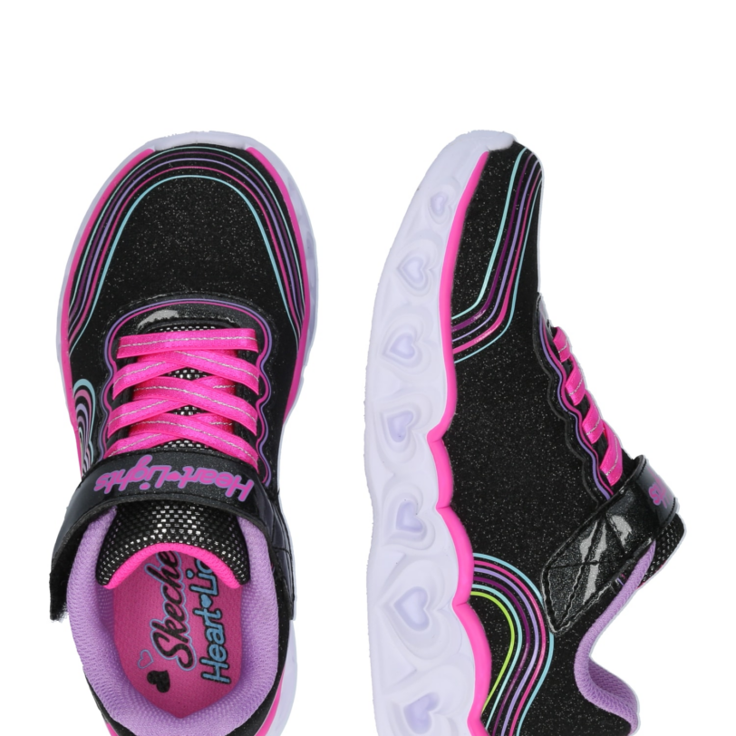 SKECHERS Sneaker 'HEART LIGHTS'  verde mentă / mov deschis / roz neon / negru