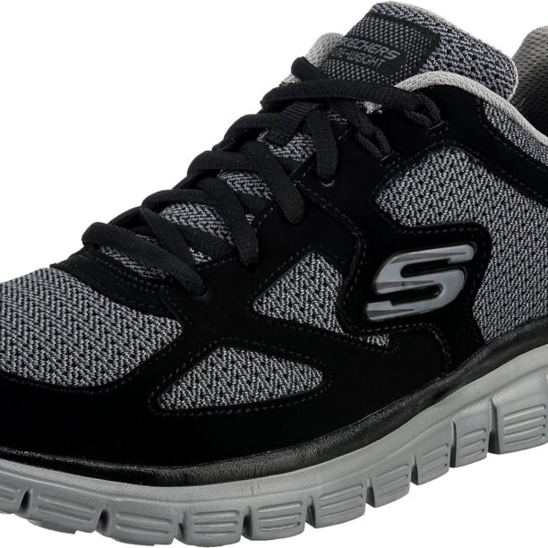 SKECHERS Sneaker low 'BURNS - AGOURA'  gri amestecat / negru