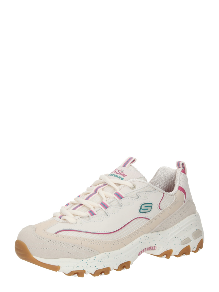 SKECHERS Sneaker low 'D'LITES'  crem / alb kitt / verde / roz